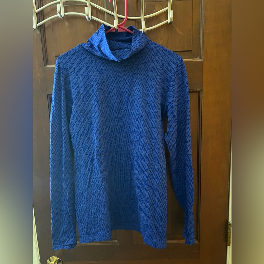 Athleta Blue Cowl Neck Long Sleeve Sweater